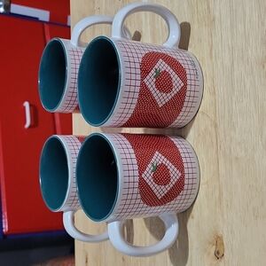 Vintage Strawberry Coffee Mug  Set